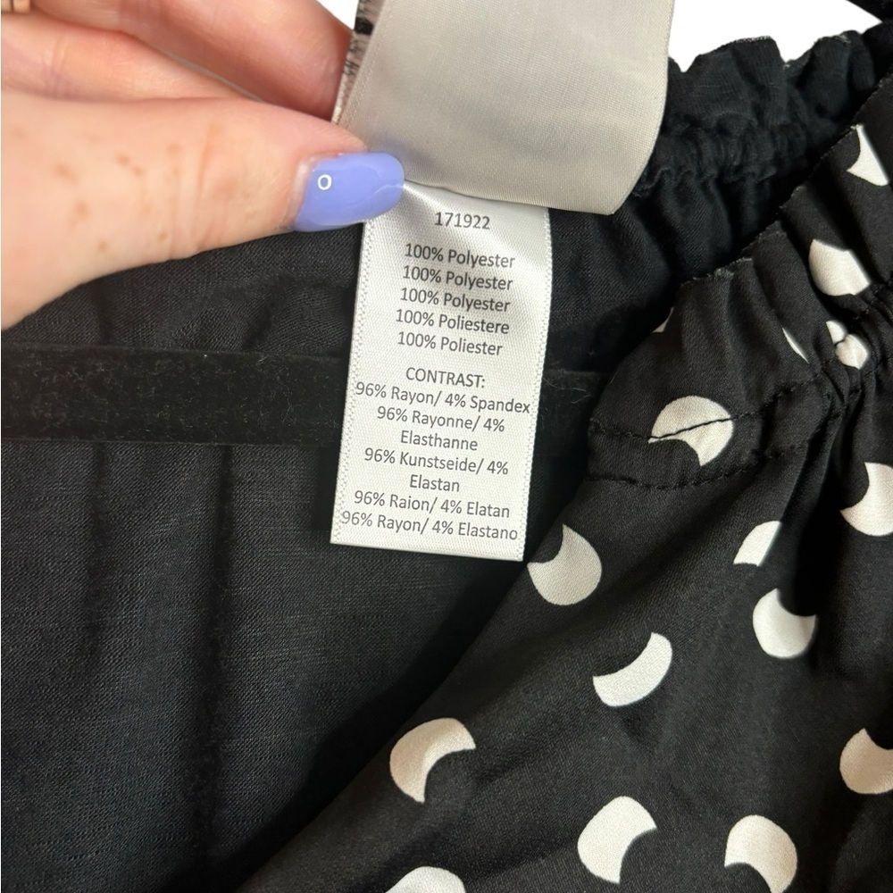 Anthropologie Dolan Moon Print French Quarter Top Blouse Black Boho XS - Picture 6 of 6